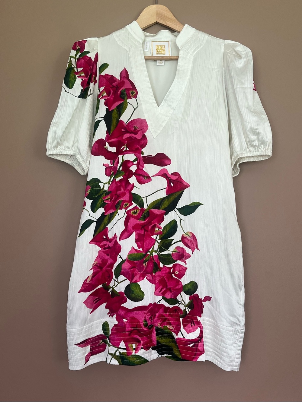 {Emily McCarthy} Hampton Mini Dress Silk Blend in Bougainvillea - Womens Medium